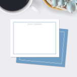 Tarjeta Pequeña Modern Double Border Light Blue Stationery<br><div class="desc">This design features a thin double border with space for a name/text at the top. Click the customize button if you would like to adjust the design elements and/or further modify the text! Variations of this design, additional colors, as well as coordinating products are available in our shop, zazzle.com/store/doodlelulu. Contact...</div>