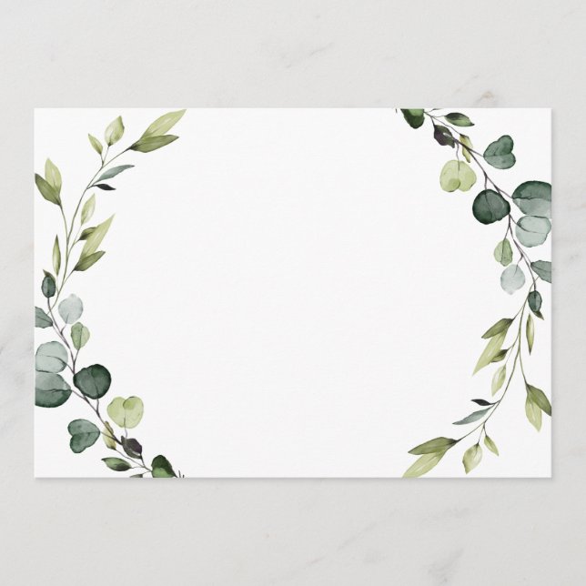 Tarjeta Pequeña Modern Eucalyptus Foliage Wreath Frame Note Car (Anverso)