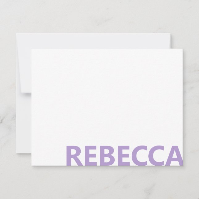 Tarjeta Pequeña Modern Lavender Purple Bold Monogram (Anverso)