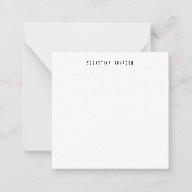 Tarjeta Pequeña Modern Minimalist Personalized Name Stationery (Anverso)