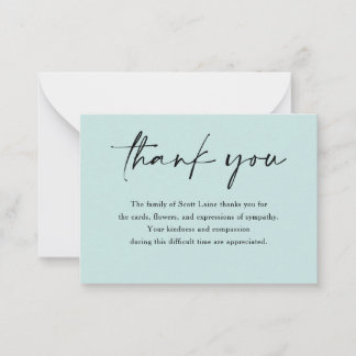 Tarjeta Pequeña Modern Minimalist Simple Funeral Thank You