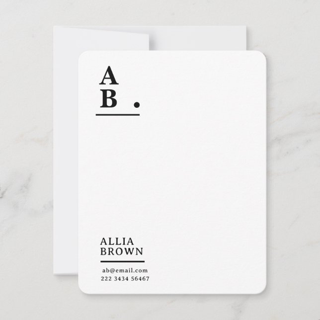 Tarjeta Pequeña Modern Monogram Blush Pink Feminine Design (Anverso)