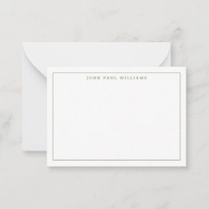 Tarjeta Pequeña Modern Moss Green Profesional Simple Borde delgado