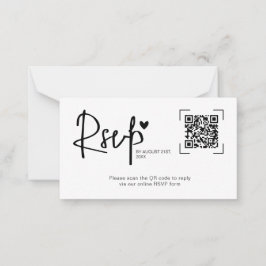 Tarjeta Pequeña Modern Script Heart Wedding Online RSVP Cards