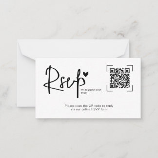 Tarjeta Pequeña Modern Script Heart Wedding Online RSVP Cards