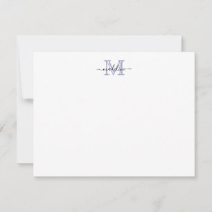 Tarjeta Pequeña Modern Script Purple Lavender Monogram