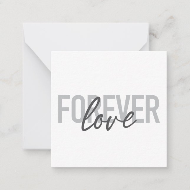 Tarjeta Pequeña Modern, simple, cool typography of Forever Love (Anverso)