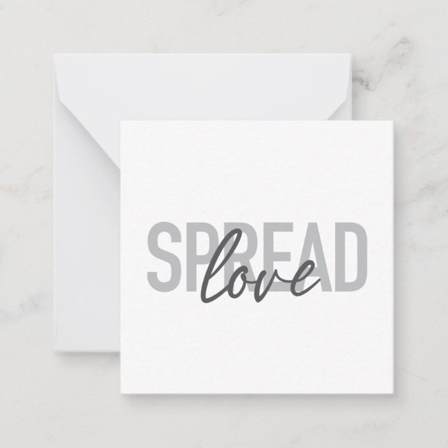 Tarjeta Pequeña Modern, simple, cool typography of Spread Love (Anverso)