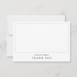 Tarjeta Pequeña Modern Simple Wedding Photo Thank You