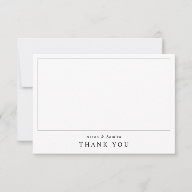 Tarjeta Pequeña Modern Simple Wedding Photo Thank You (Anverso)
