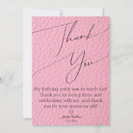 Tarjeta Pequeña modern stylish minimalist pink thank you birthday