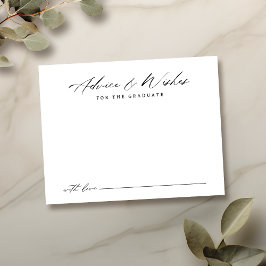 Tarjeta Pequeña Moderna caligrafía Consejos y deseos de graduación