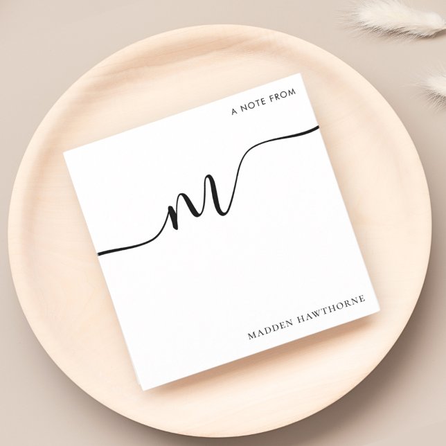 Tarjeta Pequeña Moderna caligrafía de escritura monográfica blanco (Subido por el creador)