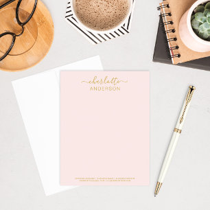 Tarjeta Pequeña Moderna caligrafía de Personalizado de oro rosado