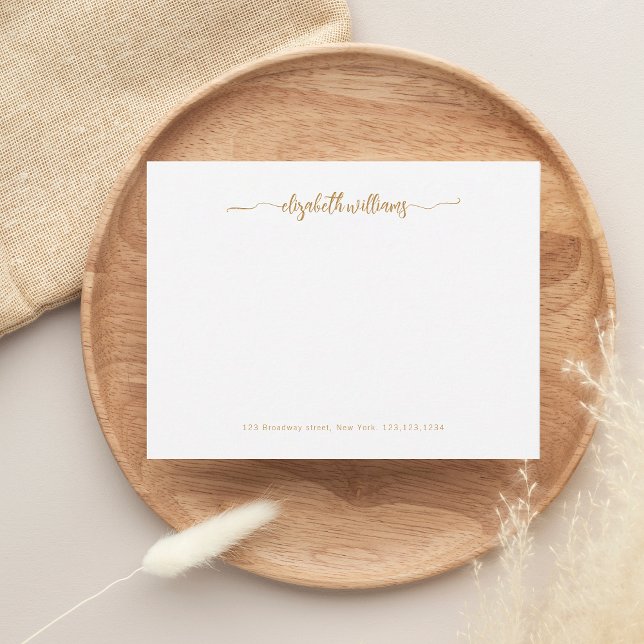 Tarjeta Pequeña Moderna caligrafía elegante de Moda Gold Script (Subido por el creador)