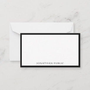 Tarjeta Pequeña Moderna Caligrafía Típica Elegante Simple Negro