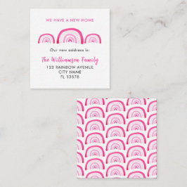 Tarjeta Pequeña Moderna casa móvil de arco iris rosado