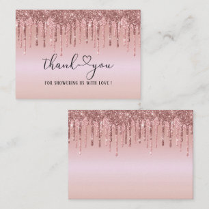 Tarjeta Pequeña Moderna ducha de bebé RoseGold gracias No