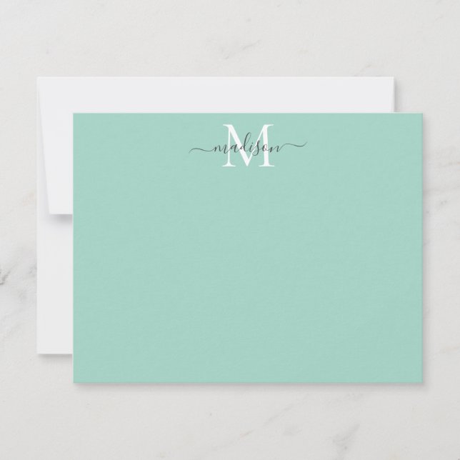 Tarjeta Pequeña Moderna elegancia de escritura Girly Monograma Min (Anverso)