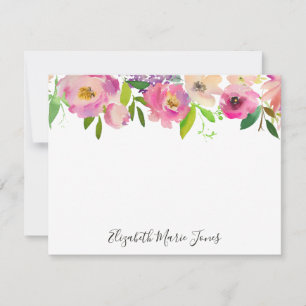 Tarjeta Pequeña Moderna elegancia Floral Pastel Pastel de color Pe