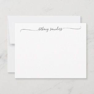 Tarjeta Pequeña Moderna elegancia Moda Swash Script Nombre caligra