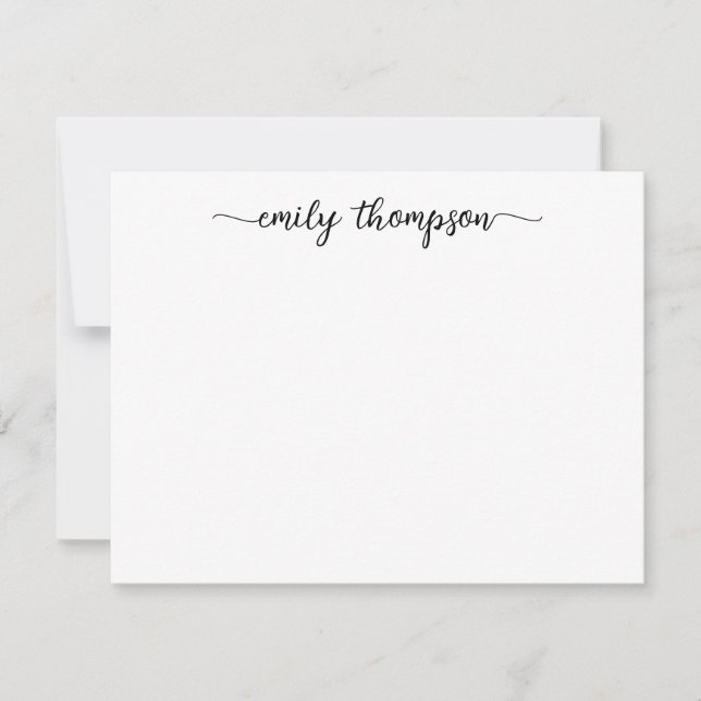 Tarjeta Pequeña Moderna elegancia Moda Swash Script Nombre caligra (Anverso)