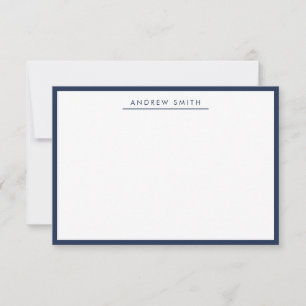Tarjeta Pequeña Moderna elegancia Navy Línea Azul Clásica Minimali