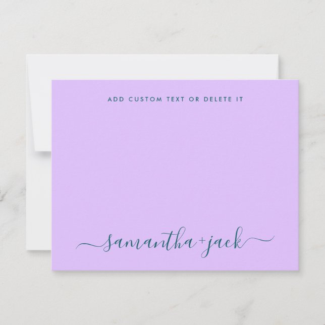 Tarjeta Pequeña Moderna escritura Boda elegante elegante elegante  (Anverso)