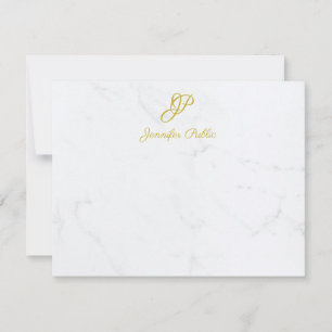 Tarjeta Pequeña Moderna escritura de oro Stationery Marble persona