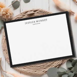 Tarjeta Pequeña Moderna frontera blanca negra personalizada