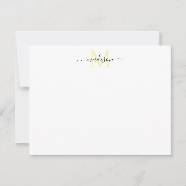 Tarjeta Pequeña Moderna Moda elegante con guión de bruja Monograma (Anverso)