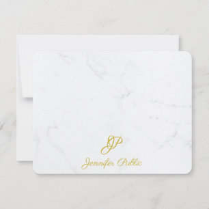 Tarjeta Pequeña Moderna Stationery Gold con el nombre de guión man