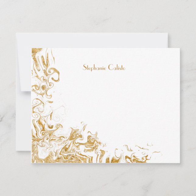 Tarjeta Pequeña Moderna Stationery Personal Liquid Gold Resumen (Anverso)