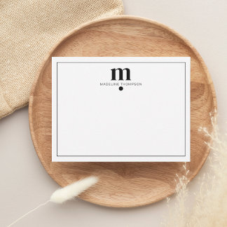 Tarjeta Pequeña Moderna tipografía monográfica clásica dotada negr