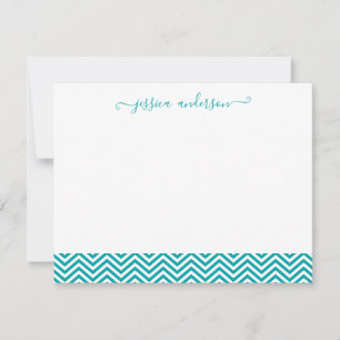 Tarjeta Pequeña Moderna y elegante Chevron Zigzag Girly Script Ver