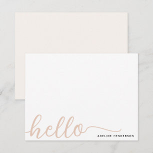 Tarjeta Pequeña Moderna y elegante Crema de Marfil Hola