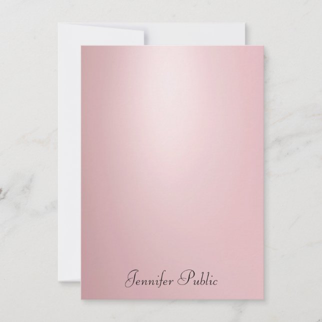 Tarjeta Pequeña Moderna y elegante escritura a mano Rosa Gold (Anverso)