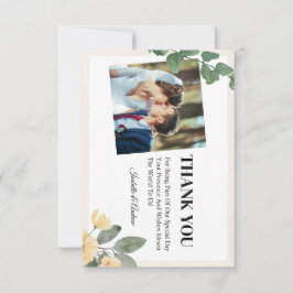 Tarjeta Pequeña Moderna y elegante foto de Boda mínimo floral