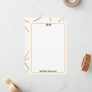 Tarjeta Pequeña Moderna y elegante línea geométrica Monograma Stat