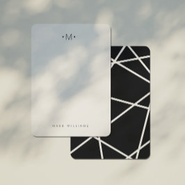 Tarjeta Pequeña Moderna y elegante línea geométrica Monograma Stat