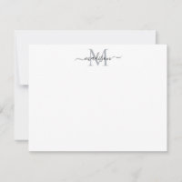 Moderna y elegante Moda Girly Script Monograma Gri