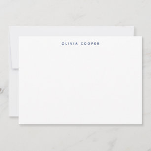Tarjeta Pequeña Moderna y elegante Navy Blue Stationery Personal N