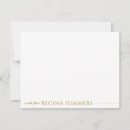 Tarjeta Pequeña Moderna y elegante Stationery Gold personalizada