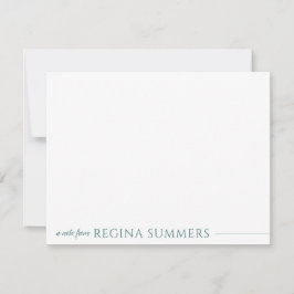 Tarjeta Pequeña Moderna y elegante Stationery personal Seafoam Gre