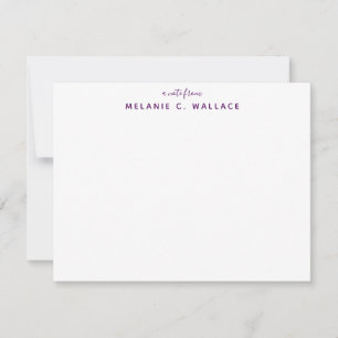Tarjeta Pequeña Moderna y elegante Stationery Purple Deep