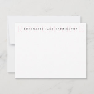 Tarjeta Pequeña Moderna y elegante Stationery Rubor Rosa Personali