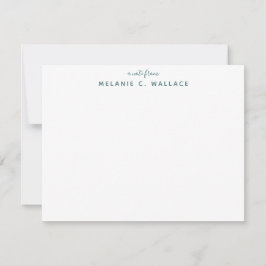 Tarjeta Pequeña Moderna y elegante Stationery Seafoam Personalizad