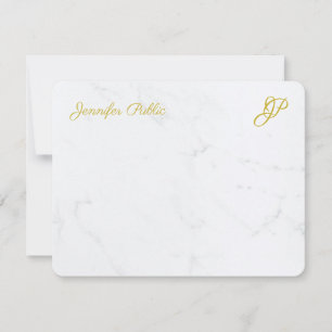 Tarjeta Pequeña Moderna y sencilla escritura de oro Stationery per