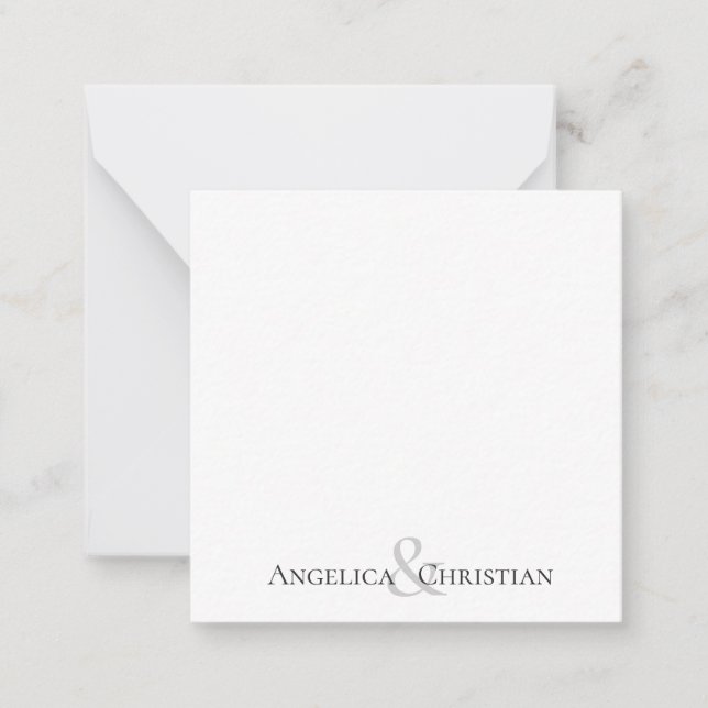 Tarjeta Pequeña Modernas y elegantes parejas estilo Stationery (Anverso)