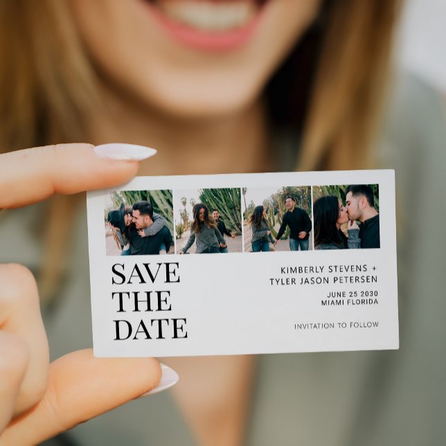 Tarjeta Pequeña Moderno 4 foto matrimonio MINI SIZE ahorrando la f (Subido por el creador)